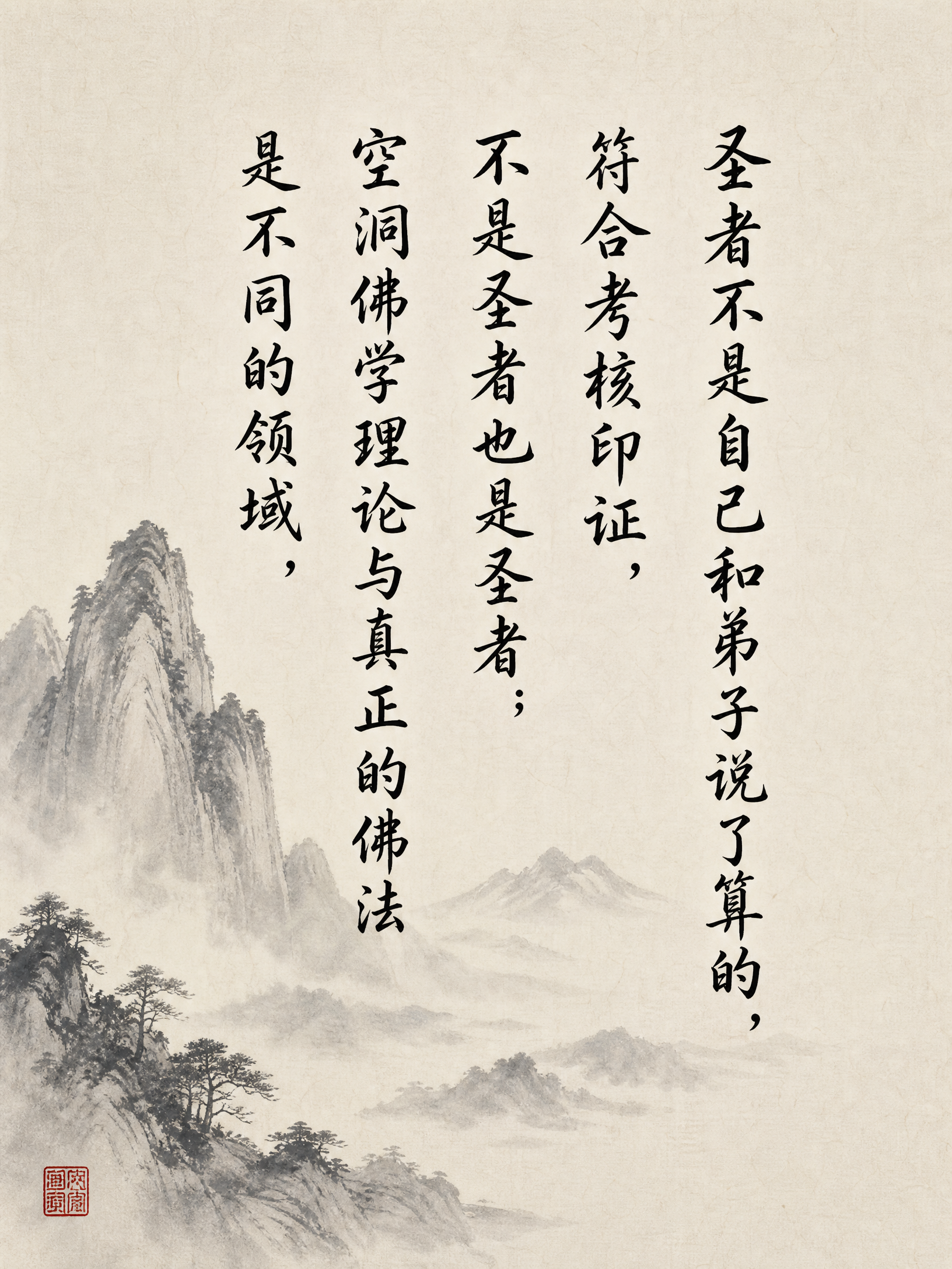 南无第三世多杰羌佛说法: 圣者不是自己和弟子说了算的，符合考核印证，不是圣者也是圣者；空洞佛学理论与真正的佛法是不同的领域