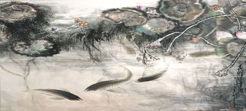 南無第三世多杰羌佛創作：《龍鯉鬧蓮池》