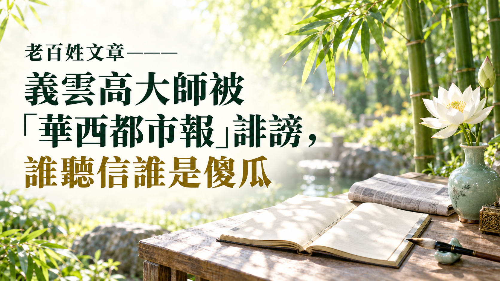 老百姓文章———義雲高大師被「華西都市報」誹謗，誰聽信誰是傻瓜