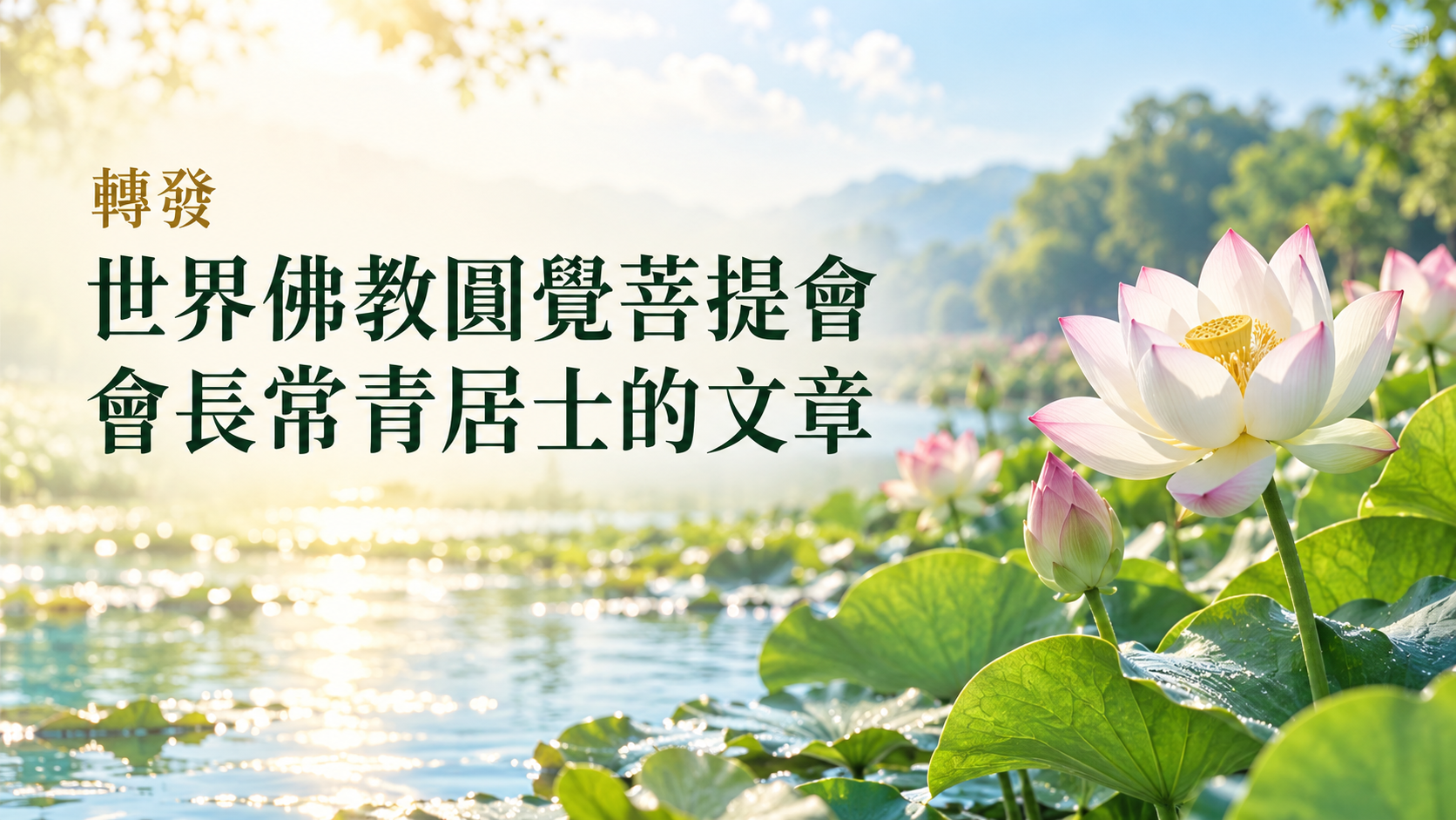 轉發世界佛教圓覺菩提會會長常青居士的文章